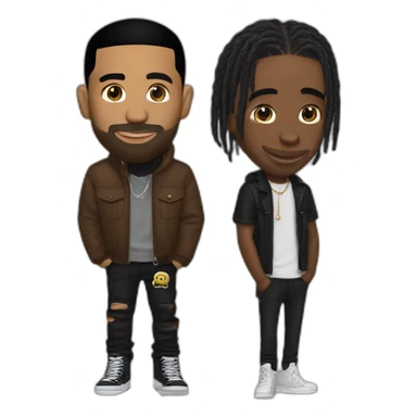 Drake and travis Scott  sticker