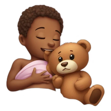 The newborn with teddy bear sticker