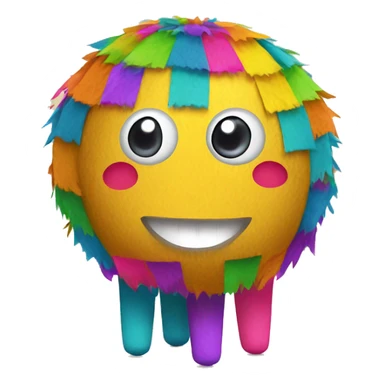 cute pinata with big eyes and smiling face, colorful sticker