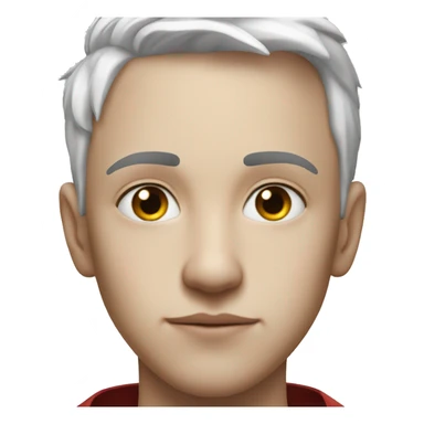 white haired boy in cape tattoos on left side of face sticker