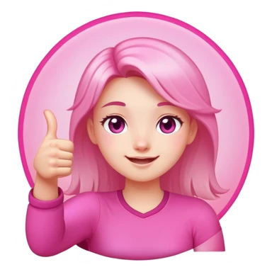 Tired but happy beautiful girl that is more valuable then corals holding a thumbs up with a cute pink aura behind here  sticker