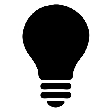 bulb icon, filled, bold, simple sticker