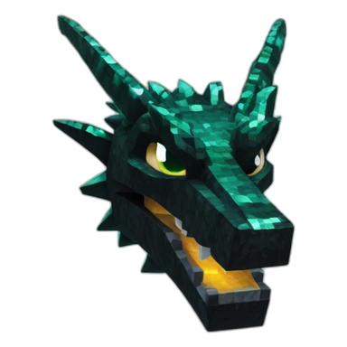 Minecraft Glitter Black Dragon Head With Diamond Horn sticker