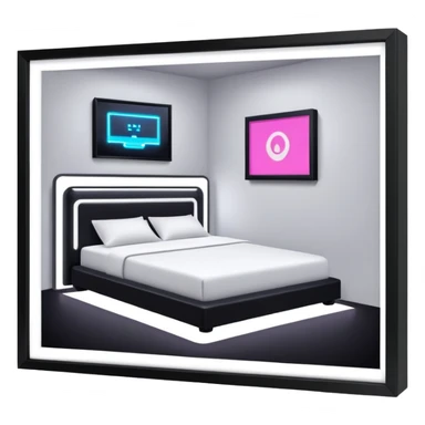 bed opening and below is secret gaming room sticker