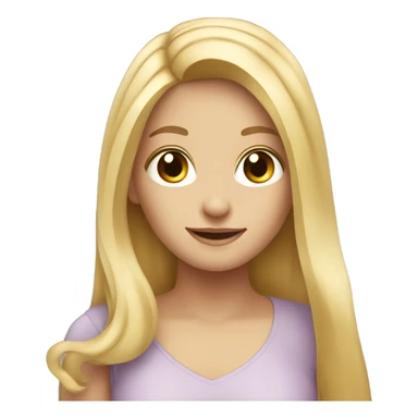 Blonde girl with long hair nano sticker