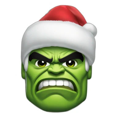 hulk with christmas hat, black mask and meny dollars in the left hand sticker