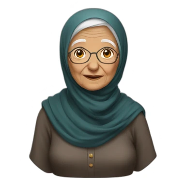 very old woman hijab sticker