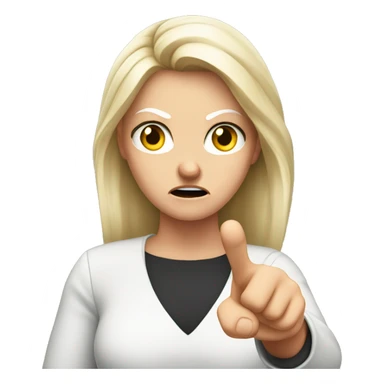 angry white girl showing disapproval with hand  in front of her  sticker