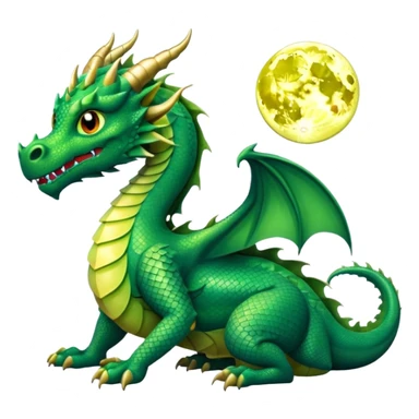 Moon sitting on head of the dragon  sticker