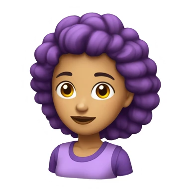 chica de pelo largo color castaño y blusa sin mangas color morado sticker