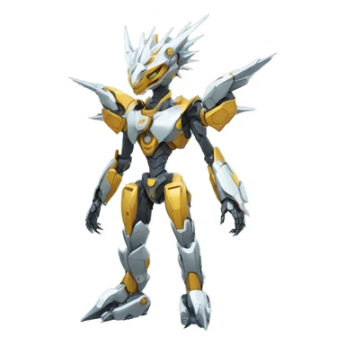 a futuristic mechanical spiky Medabot-Dragon full body sticker