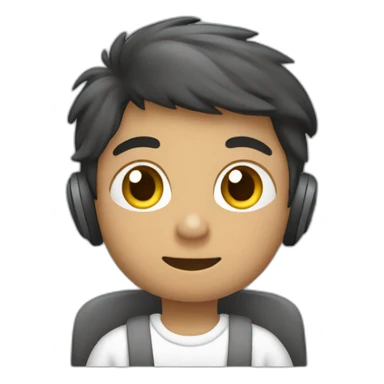 niño usando computadora sticker