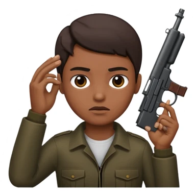 gun pointed at head sticker