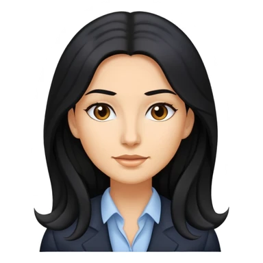 Business woman caucasian long black hair girl sticker