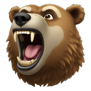 Grizzlybear screaming sticker