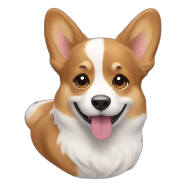 corgi and puprle hair european woman sticker