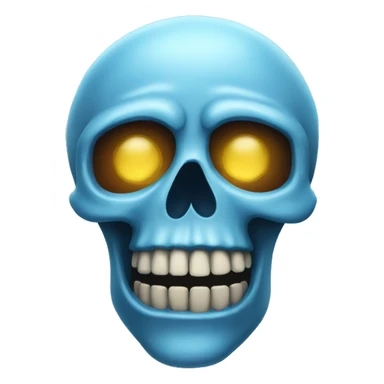 Cold blue skull sticker