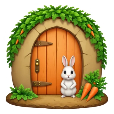 Rabbit burrow with carrot door sticker