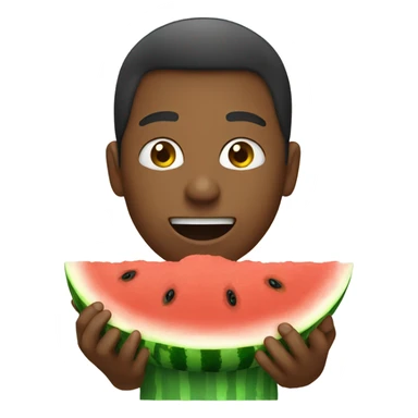 A person eating watermelon sticker