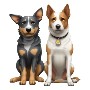 Cattle dog with human  sticker