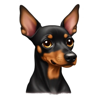 black brindle tan pinscher big ears girly sticker