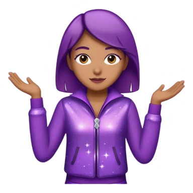 supervisor wearing glitter purple glittery clothes sticker
