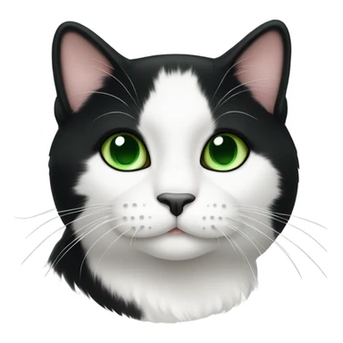 Tuxedo cat with green eyes and white paws sticker