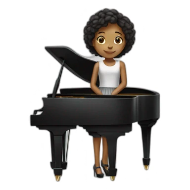 pianist girl with piano sticker