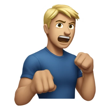 guy punching air sticker