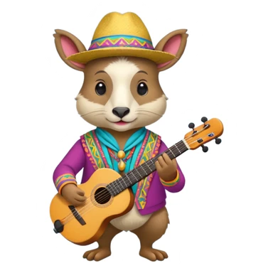 un animal péruvien qui joue de la musique sticker