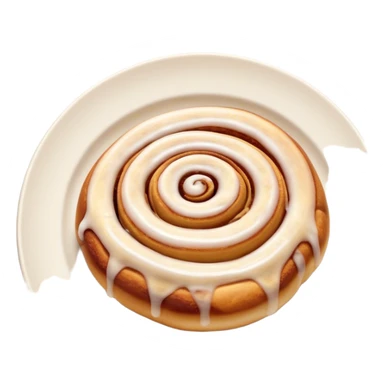 un cinnamon rolls posé sur une assiette sticker
