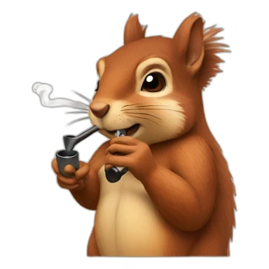 Squirrel smokes a pipe sticker