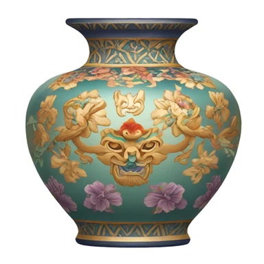 Oriental vase with many colors sticker