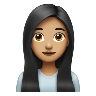 Girl with black long hair and brown eyes and light brown skin with a mole on her left side of her nose sticker