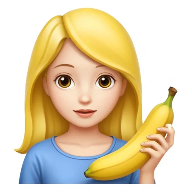 Una chica con plátano en la mano sticker
