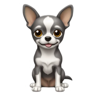 Chien de te chihuaha gris foncé sticker