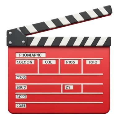 red clapperboard used in filmmaking, cute and stylish design sticker