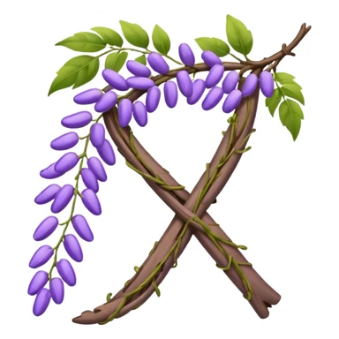 emoji check mark made out of wisteria vine sticker