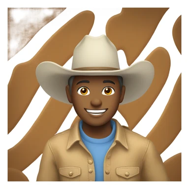 smiling boy in cowboy hat riding a horse sticker