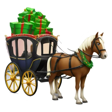 Christmas Horse and carriage sticker