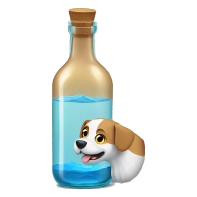 Dog in bottle sticker