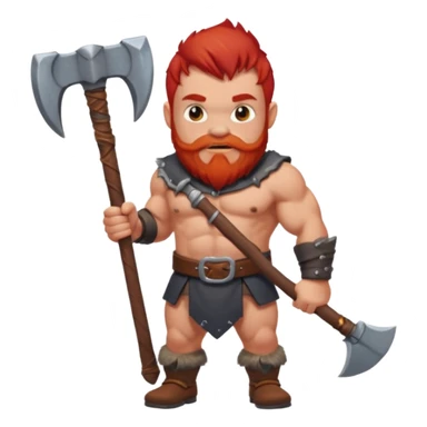 Ein zwerg mit roten Haaren und axt, nur der Oberkörper  sticker