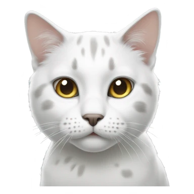 White cat with gray spots  sticker