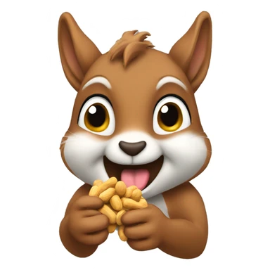 squirrel chewing peanuts sticker