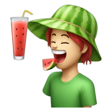 Watermelon juice on tongue sticker