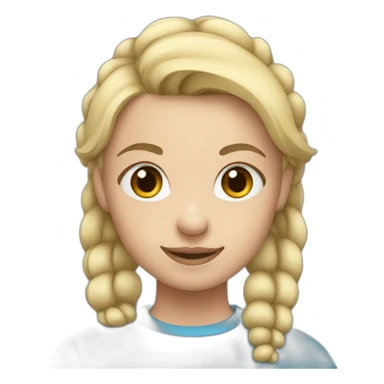 blonde girl with two pigtails in blue top sticker
