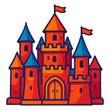 brilliant castle vibrant toon style sticker