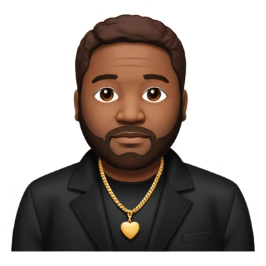 Gerald Levert with dark brown hair, black outfit sticker