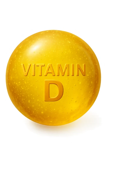 particella in 3d di Vitamina D gialla, iperrealistica in 3d sticker