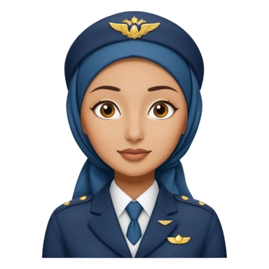 Hijabi flight attdent sticker